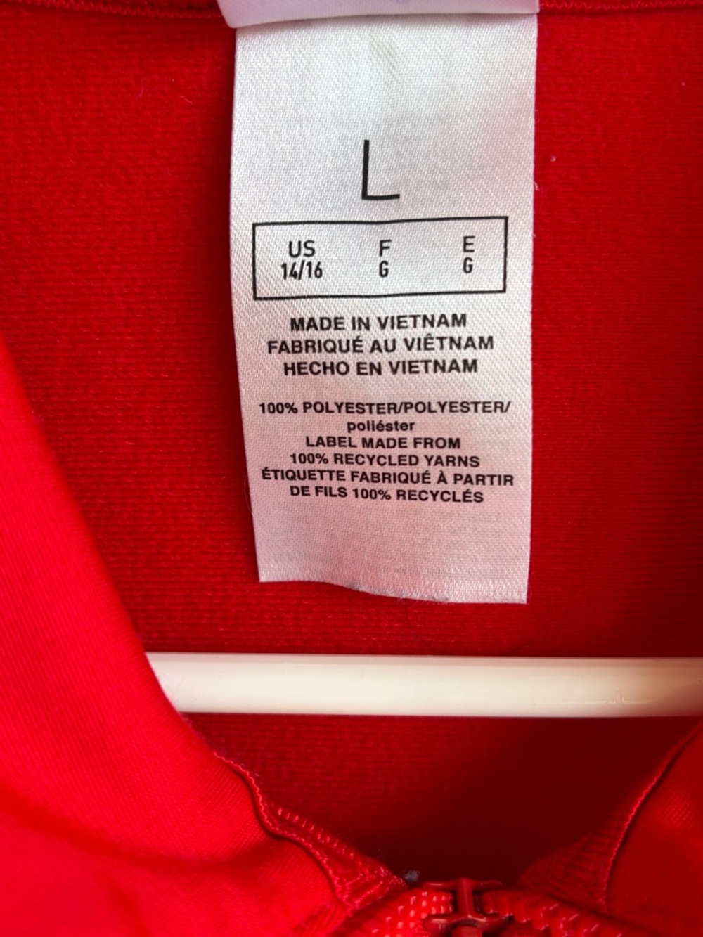 adidas Red Jacket with Large White Logo - Picture 4 of 4